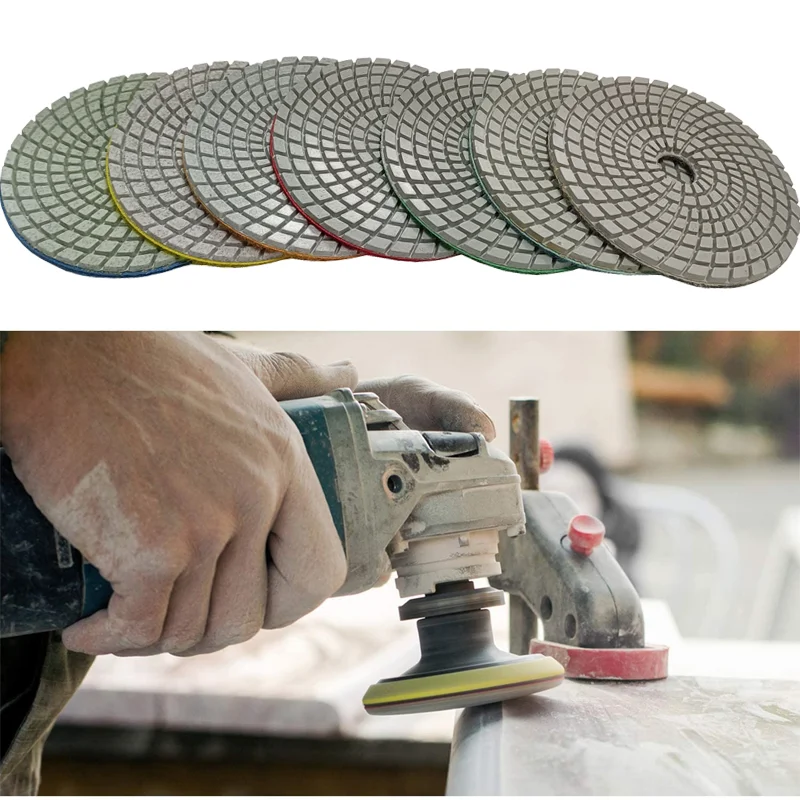 4Inch Diamond Polishing Pad Wet Dry Marble Floor Polishing Pads for Granite Marble Natural and Artificial Stone