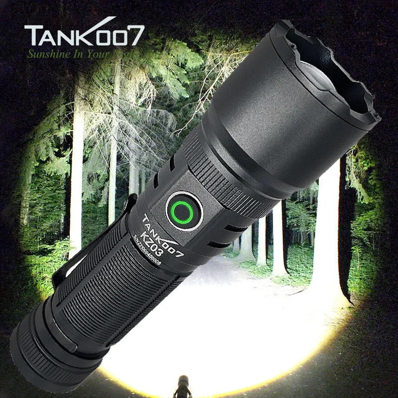 TANK007 Laser Flashlight Aluminum Telescopic Focusing torchlight zoomable linternas LED long range torch light high power