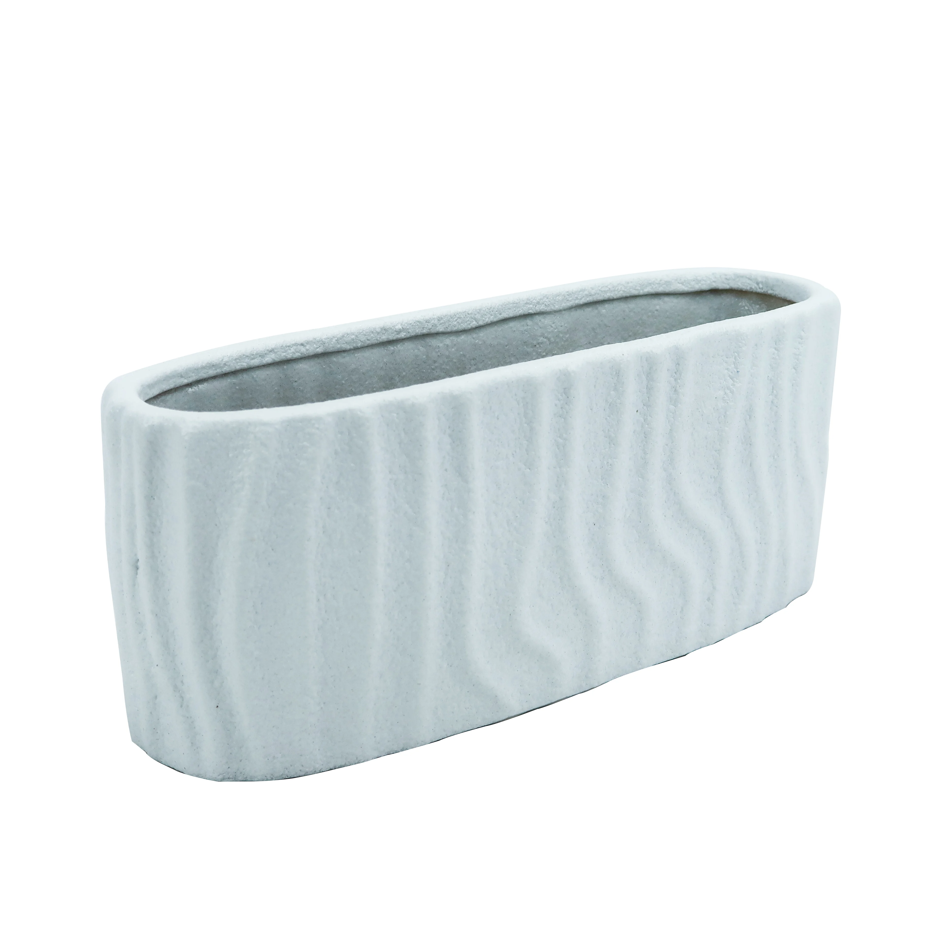 Nordic White Flower Pot Home Decoration Succulent Plant Long Strip shape Desktop Ceramic Flower Pot