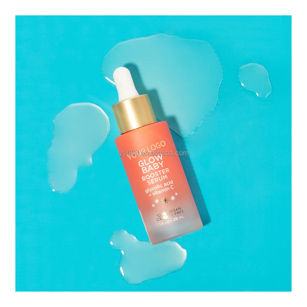 Glow Baby Vitamin C Booster Serum for Face Natual Vegan Moisturizing Fresh Brightening Luminous Serum with VC & Glycolic Acid