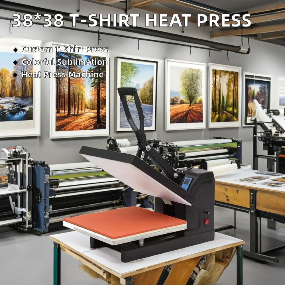 38*38 Flat Manual Heat Press Machine New Digital Flatbed Transfer for T-Shirts & Clothing Personalized Custom Ironing Press