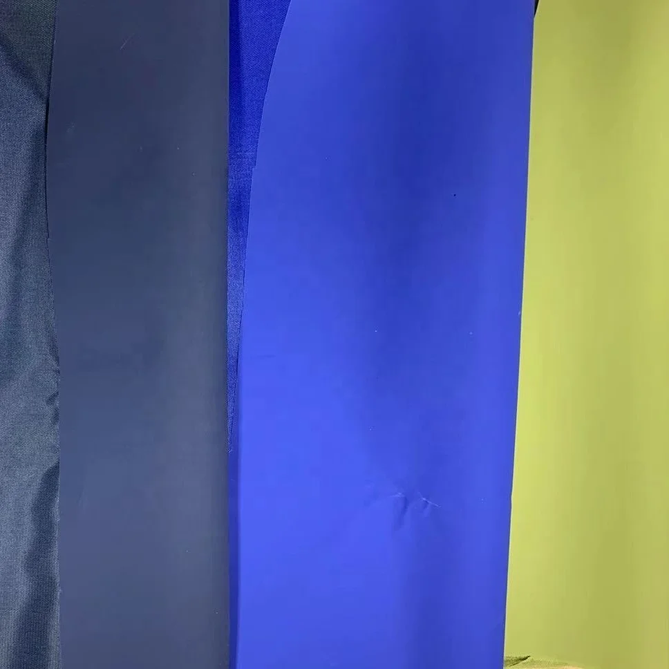 Durable 100% Polyester 150T Taffeta Plain Solid Dyed PVC Coating  Fabric for Raincoat/Poncho