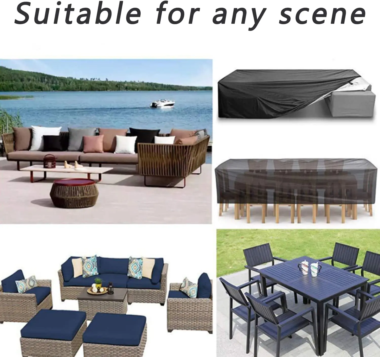 Waterproof Heavy Duty Durable Outdoor Table Set Cover Patio Furniture Covers Anti-UV