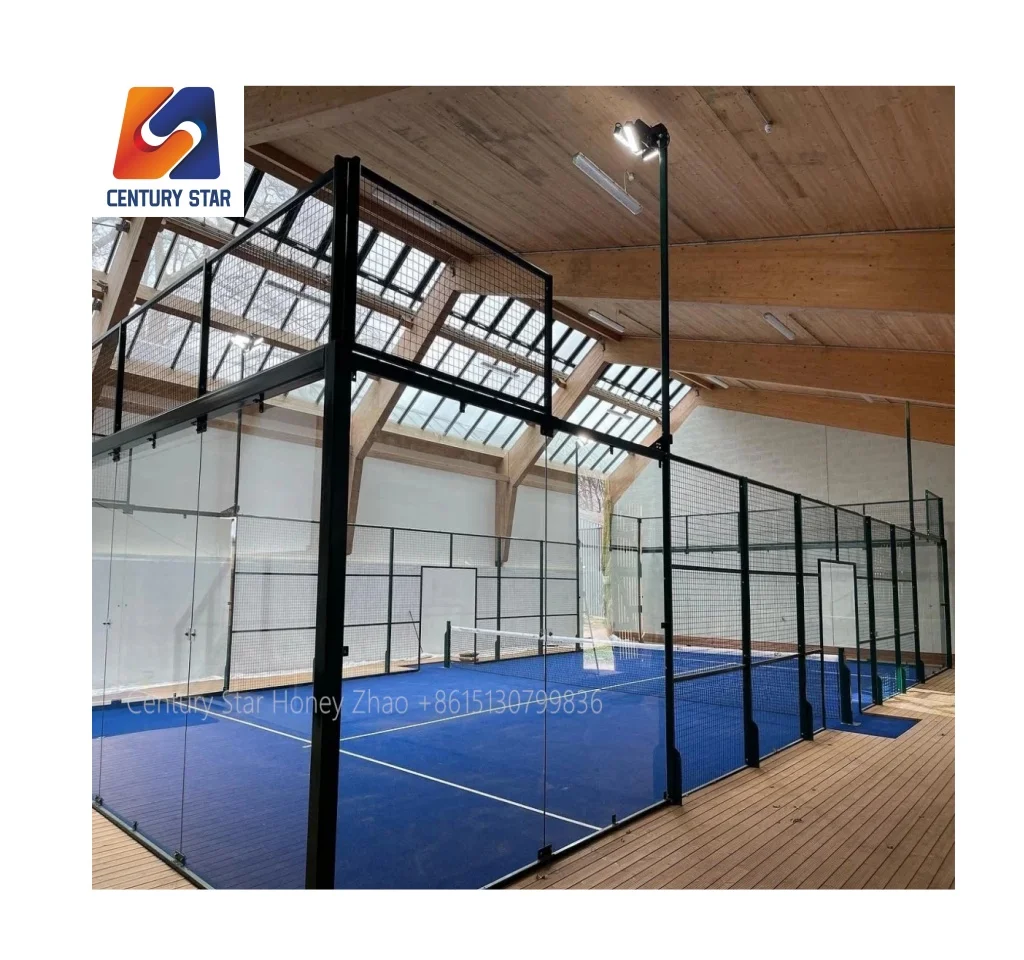 Professional Panoramic Padel Court Padel-tennis-court 20mX10 Blue Red Pink Green Purple Green court