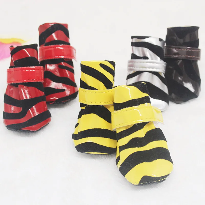 Wholesale foot paw protector waterproof zebra small dog pet Shoes