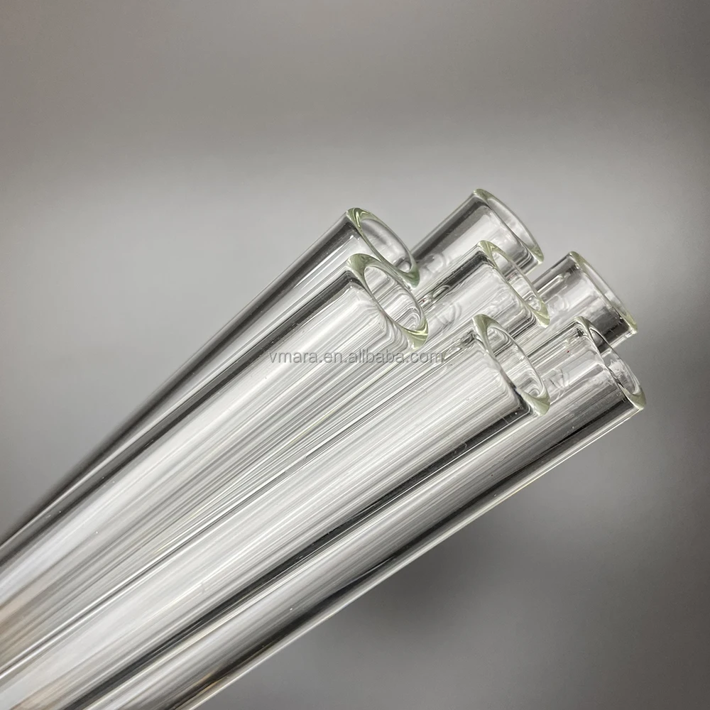 Оптовая продажа, прозрачная стеклянная трубка с логотипом на заказ, от производителя