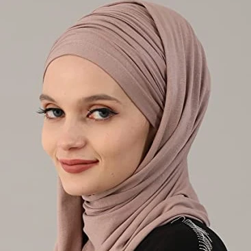 GLS051  muslim Women turban Scarf  Custom  Cotton Hair cotton Hijab Jersey Scarf