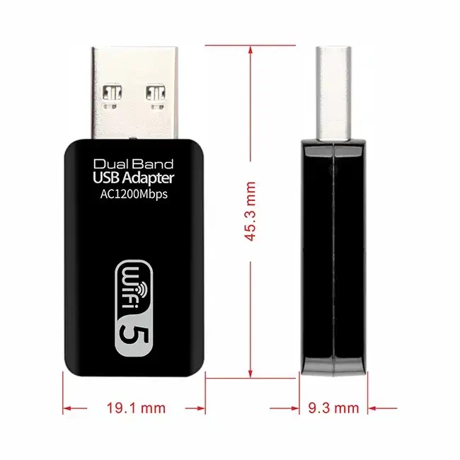 Factory price Wifi Dongle 802.11ac 1200Mbps USB Wifi Adapter For Laptops Wifi Dongle For Satellite Receiver