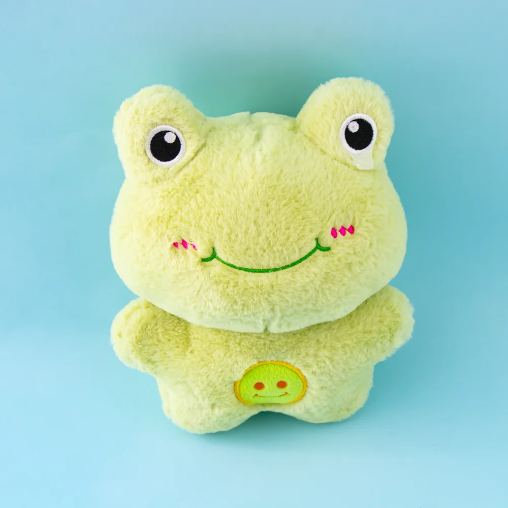 Wholesale stuffed cartoon frog plush doll birthday gifts baby soft cuddly small frog plush toy