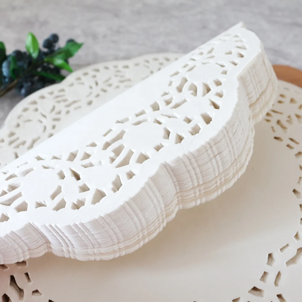 8.5' Disposable Paper Doilies Round Lace Paper Doilies Placemats Paper Mats