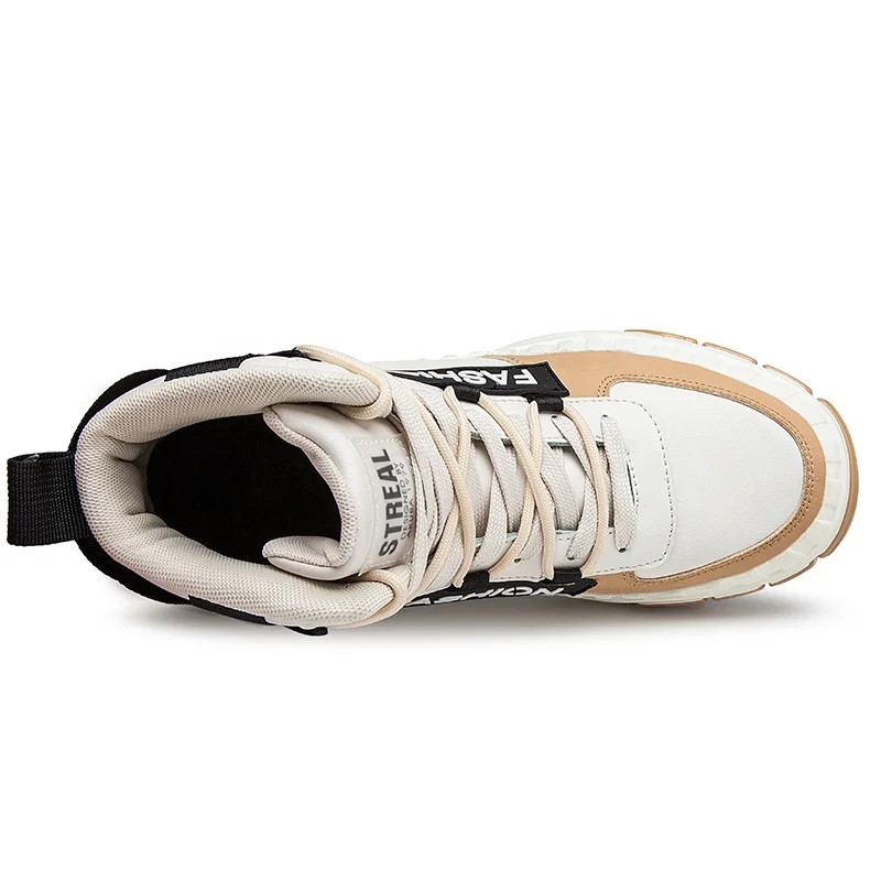
Custom Brand 2019 High Top Skate Shoe Sneaker For Men Leather Upper Walking Shoes Thick Bottom Fashion Sport Shoe JD-Y633 