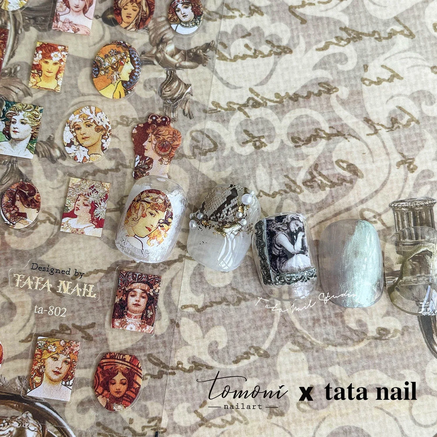 Wholesale 3D Retro Picture Frames Nail Art Stickers 5D Luxury Light Stickers for Manicure Jewelry Girls and Women