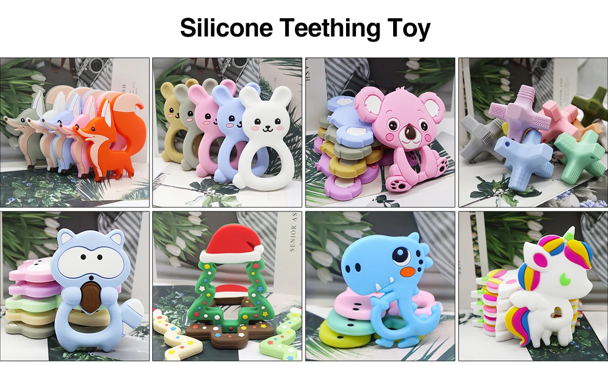 Wholesale Soft Chew Pendant Teething Toy Necklace Pendant Food Grade Silicone Baby Teether