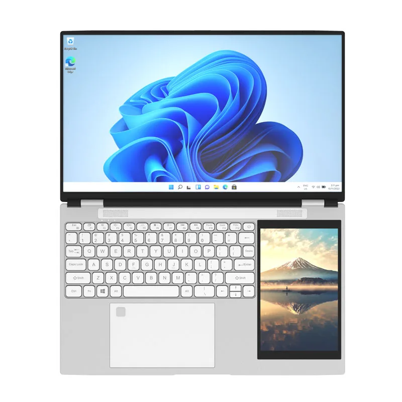 2024 New Double Screen Laptop 16+7Inch Intel N100 Quad Cores 4 Threads 16Gb Ram 512Gb 1Tb Ssd Window 11 Pro Business Laptop