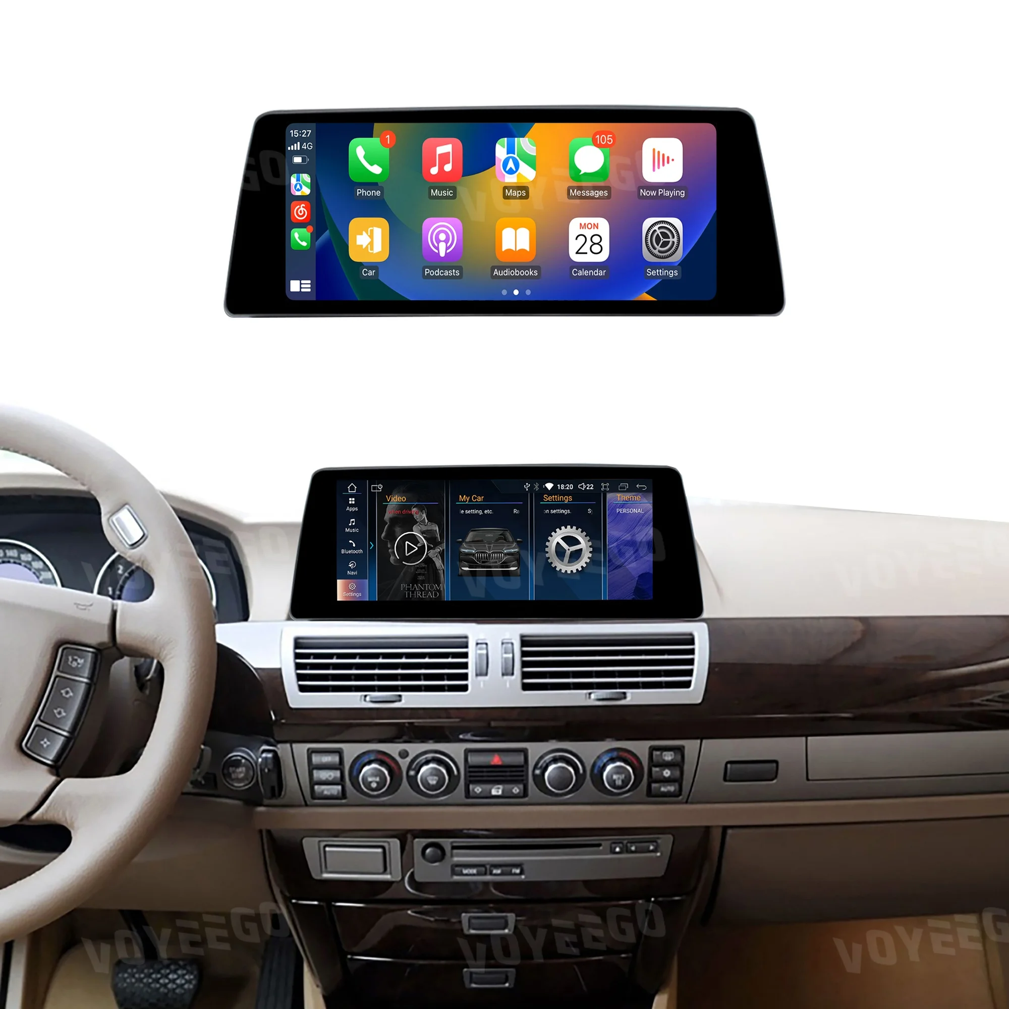 Car DVD Player Voyeego Android 10.25'  Screen Radio GPS Navigation Multimedia for BMW 7 Series E65 E66 2002-2008