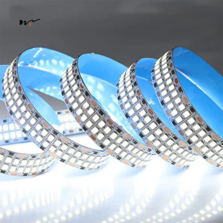 White warm white LED strip light 6500K double row 480LED/M flexible LED strip with DC 12V 24V   daylight adjustable strip light