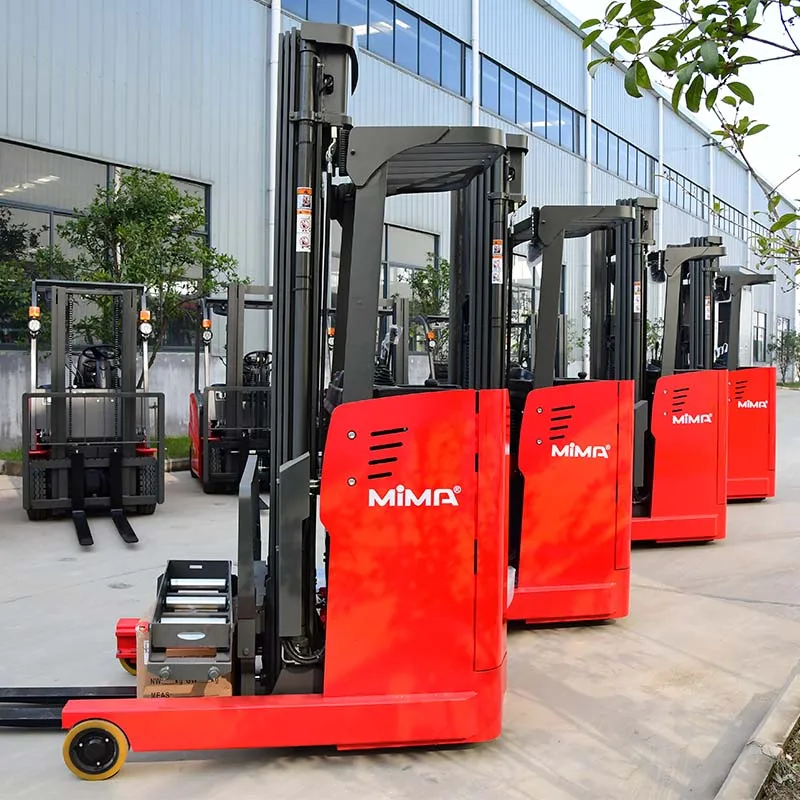 MIMA 1.5ton 2ton 2.5ton 3ton ride-on electric retractable forklifts reach trucks suitable for working in confined spaces