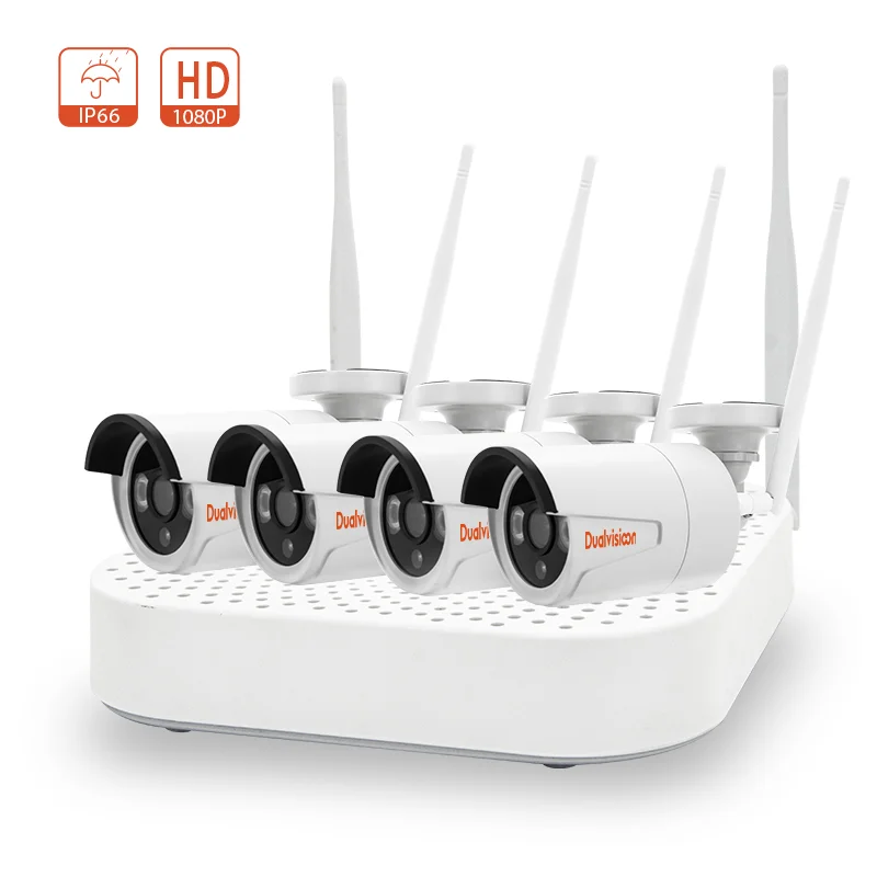Outdoor waterproof Network IP 4 camera set CCTV WIFI kit 2MP 4CH 8CH home wireless security system