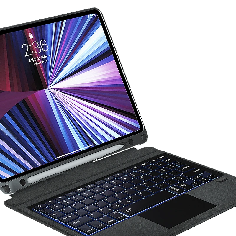 Клавиатура WiWU MAG Touch I pad с чехлом, беспроводная клавиатура Bt, перезаряжаемая портативная Магнитная клавиатура, регулируемая 10,2 '/10,5'
