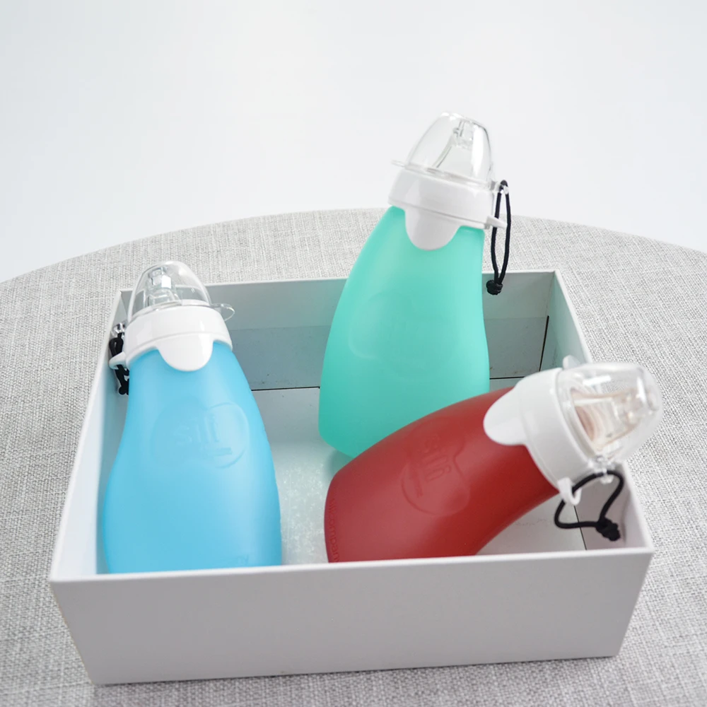 Unique Design Leakproof Feeding Bottle Reusable Food Pouch Silicone Newborn Baby Feeder Feeding Bottle