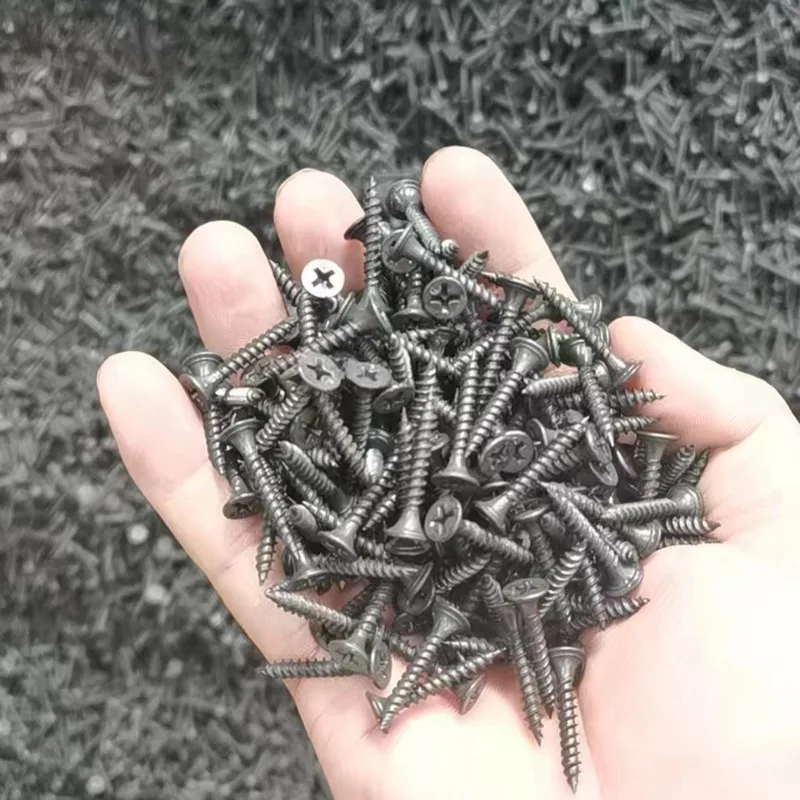 3.5*25 C1022A Heat Treatment Black Phosphated Drywall Screw with Anti Skid Ring/Coarse Thread Drywall Gypsum Screw