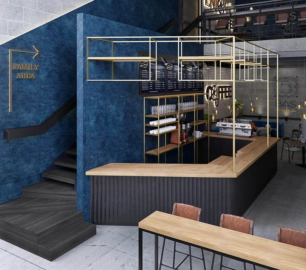 Coffee Shop Interior Design Cafe Shop Industrial Decoration Small Bar Counter for Coffee Shop