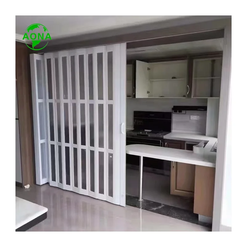 PVC Folding Door Sliding Door with Acrylic Panel with Wave panels - Accordion Folding Door