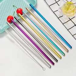 2021 New Arrival Condico Eco-friendly Reusable Drinking Straws Set With Bag Customized Logo 304 Stainless Steel Metal Straw