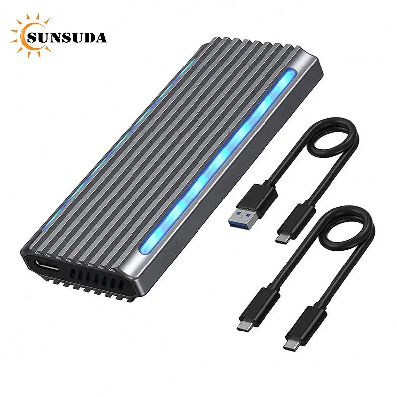 RTS, без инструментов, RGB, светодиодный USB-светильник 3,1 типа C, двойной протокол PCIE NVME NGFF SATA M.2 SSD корпус 10 Гбит/с RTL9210B M2 SSD чехол