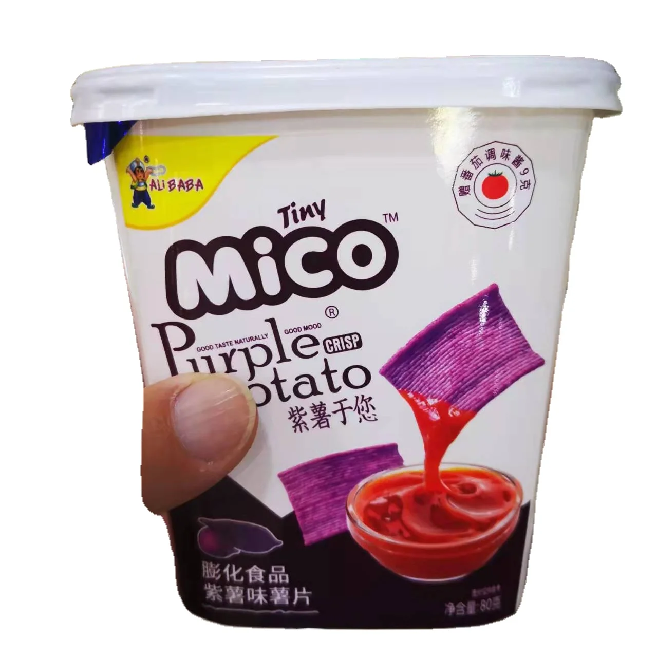 Purple Sweet Potato Crispy Chips Vegetable Snack 80g/can