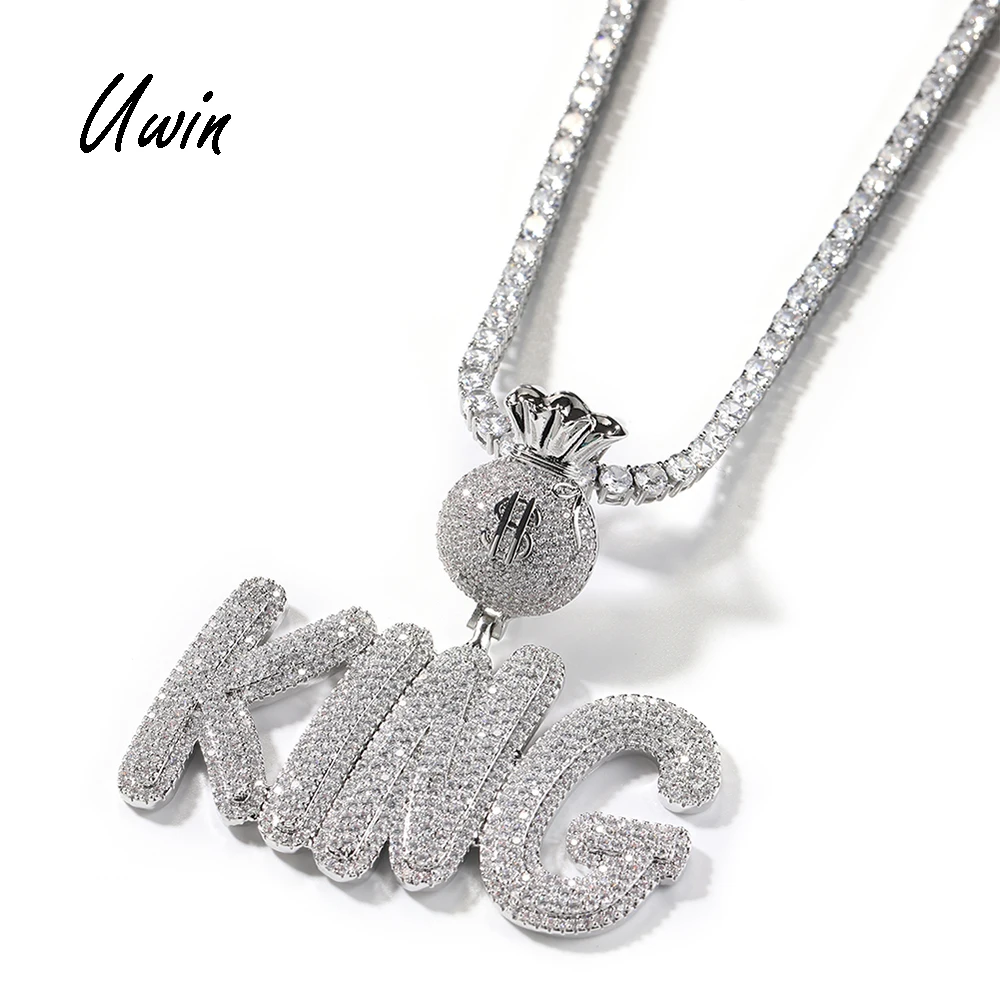 New Custom Name Dollars Hook Name Necklace Fat body Font Letter Pendant Connected Letter Fashion Women Man Jewelry