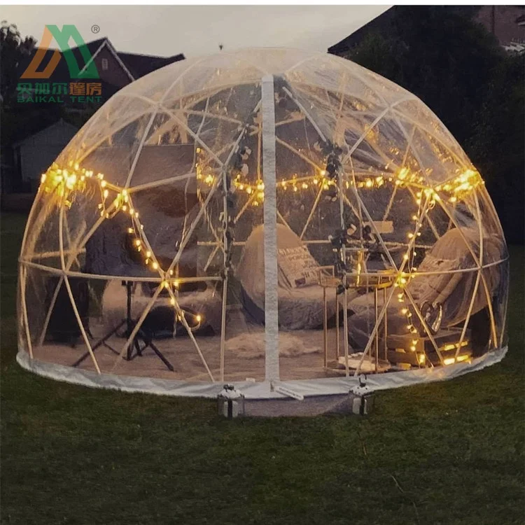 Outdoor Use Geodesic Plastic Dome House For Vacation Rental