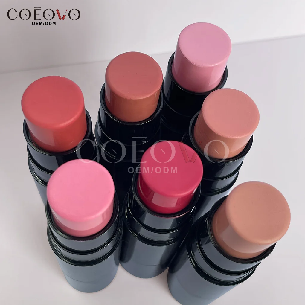 COEOVO custom logo makeup rose cream blush palette private label vegan blush sticks
