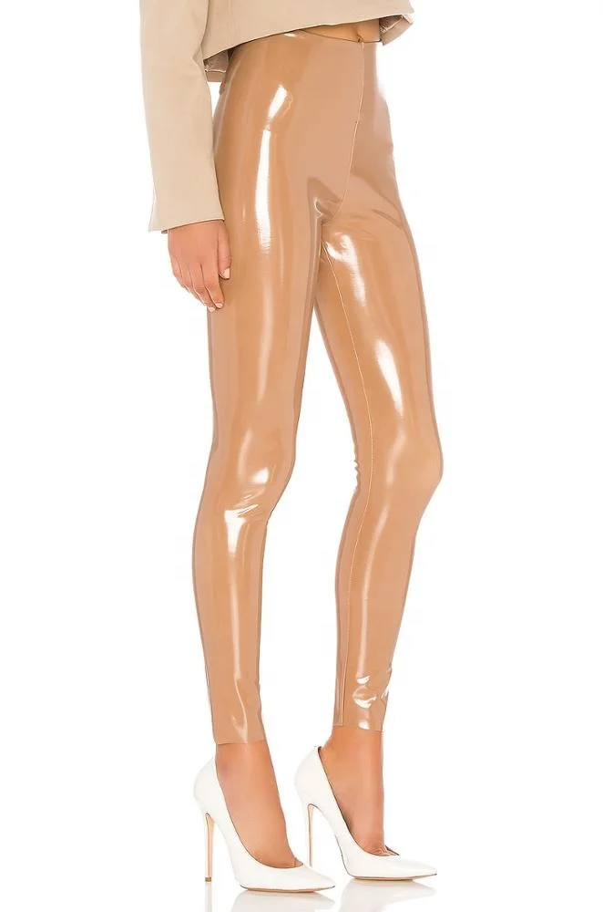 
Women & ladies sexy skinny PU faux shiny leather stretch PVC legging pants 