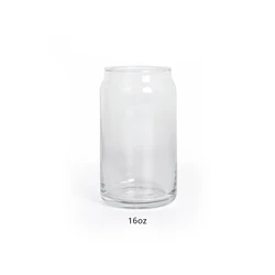 Custom clear colored soda 16oz glass cups drinking beer can shaped glass