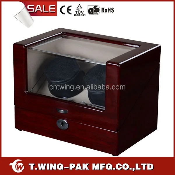 2024 New Design Automatic Watch Winder Wooden Box Japanese Mabuchi Motor Watch Winder Case  Luxury Black Leather