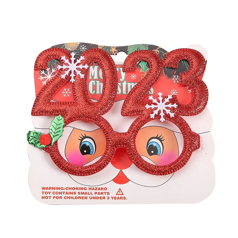 Christmas Glasses New 2023 Manufacturer Party Adult Children Gift Party Props New Year Glasses