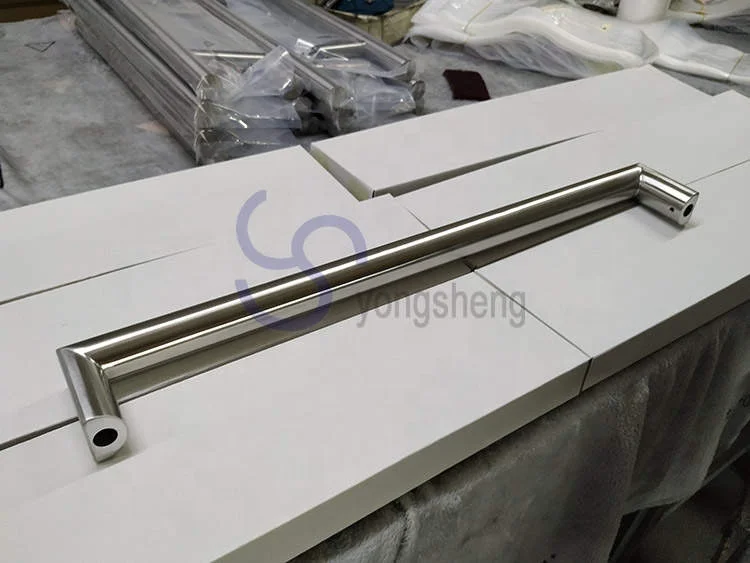 2024 Heavy Duty H Shape Frameless Stainless Steel Glass Door Pull Handle Interior With Lock Tubular Lock Public or Private Usage