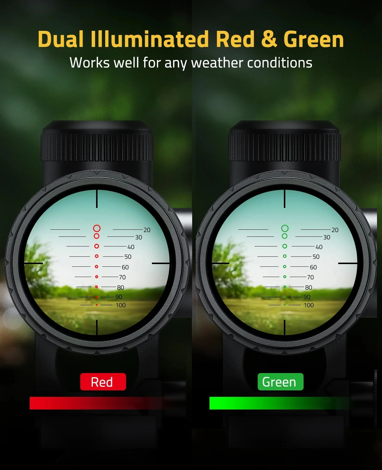 CVLIFE 1.5-5x32 Crossbow Scope Red Green Illuminated Optic Scope sight cross reticle for outdoor practice training