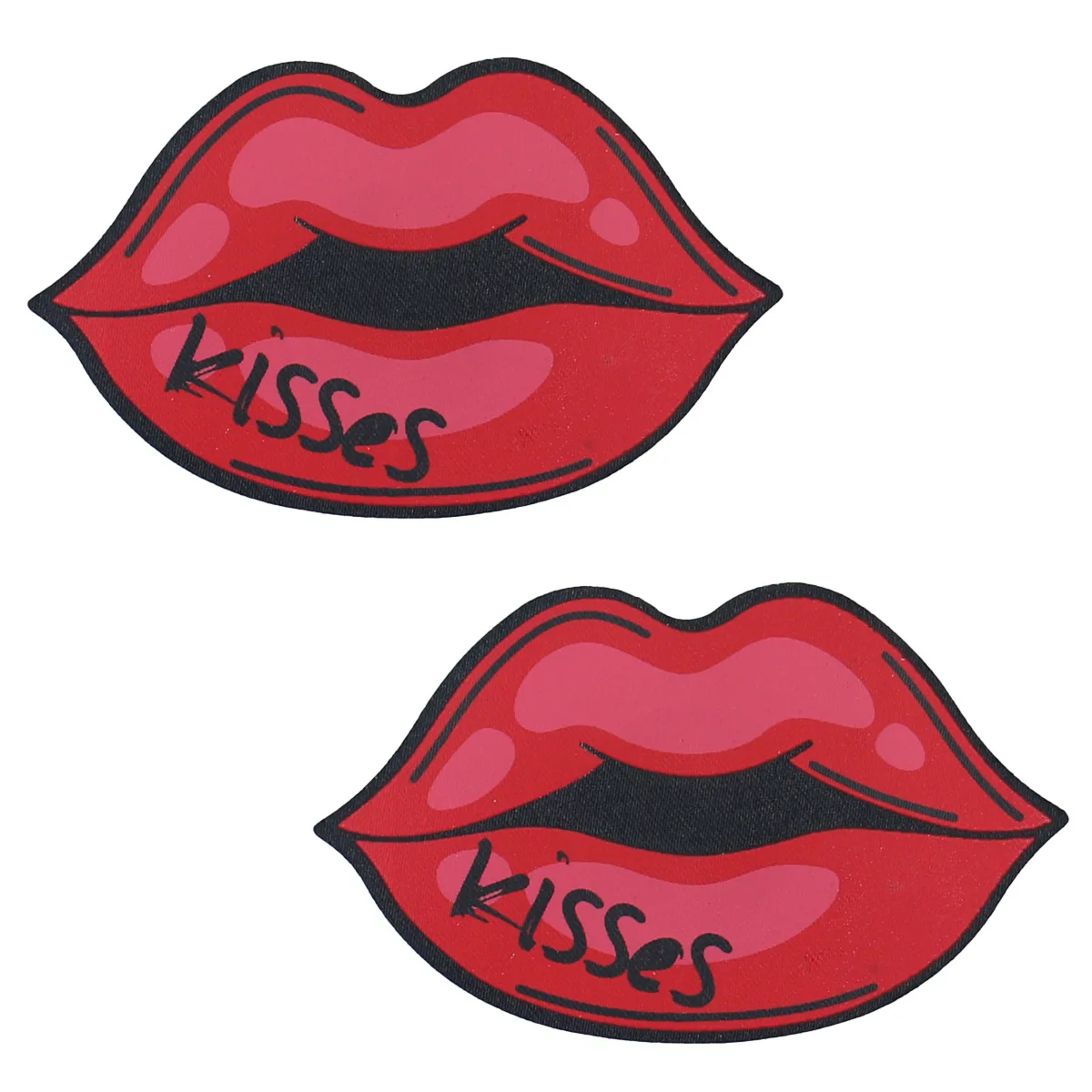 Shiny pink tongue Black red lip print kisses areola patch sexy nipple patch Nipples Cover