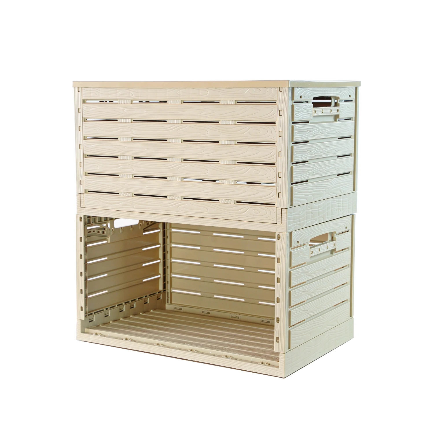 Wood Plastic Crates 600*400*330mm  Agriculture Fruit Basket With Lid Storage Transport Box