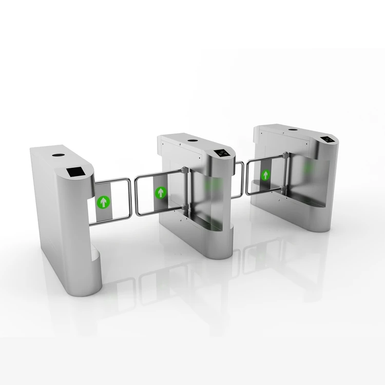 High security fully automatic optical pedestrian access control swing turnstile barrier speed gates for banks and hotels