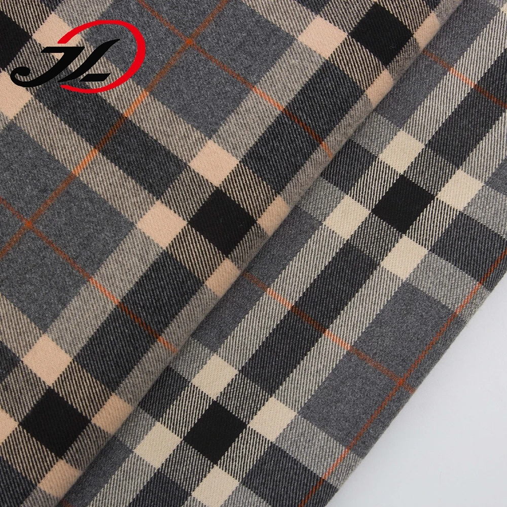 Spring and Autumn TR Textile tartan design check pattern fabric brushed plaid fabric for coat