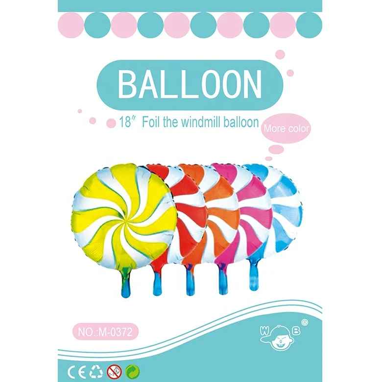 Manufacture 18 inch colorful round shape with rod inflatable foil balloon