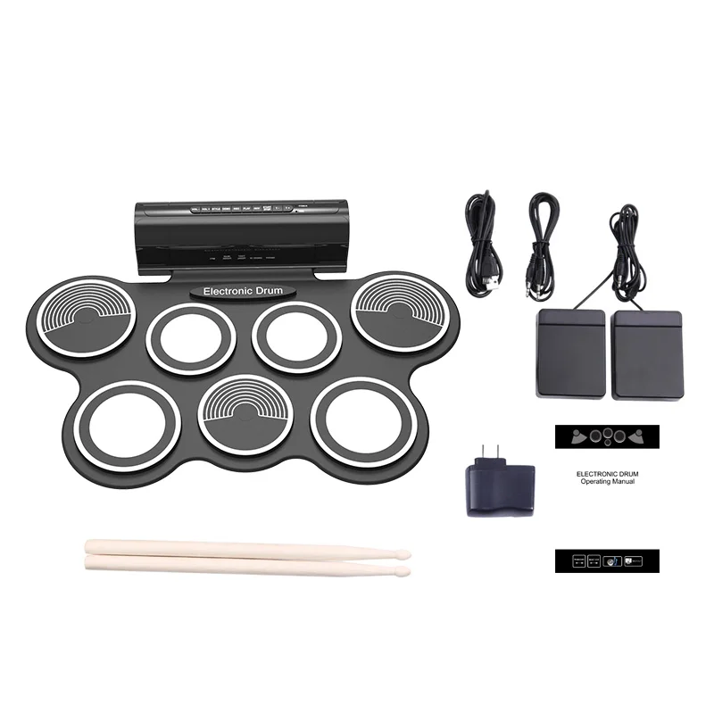 Hot selling hand roll drum set with midi  out function  for early childhood education