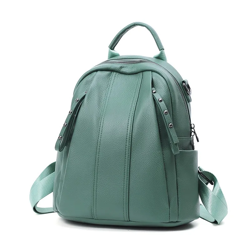 Bagsplaza Genuine Leather Backpack Large Capacity Backpack School Bags for Women Girl Teenager School Bags Backpack