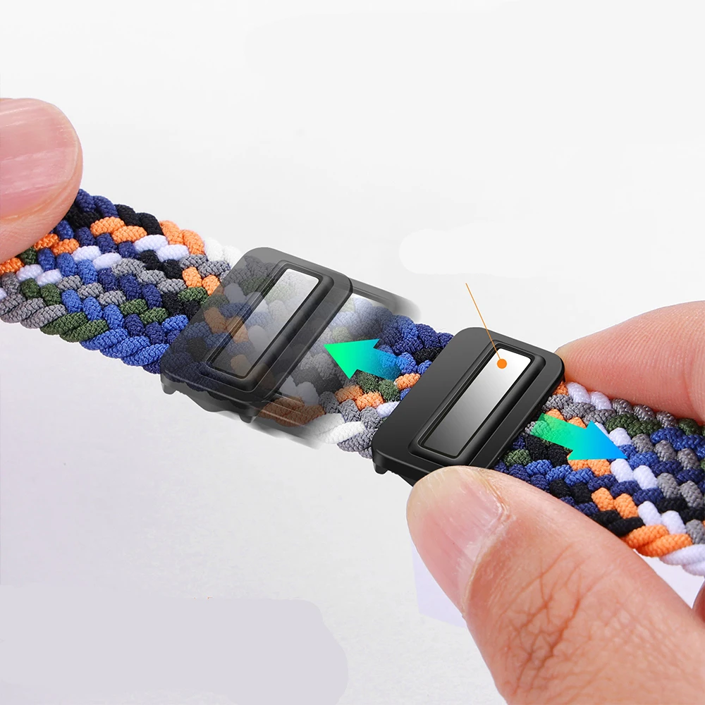 Magnetic Buckle Elastic Nylon Loop for Galaxy Fit 3 Adjustable Braided Wristband for Galaxy Fit3 smart Magnetic Braided Bracelet