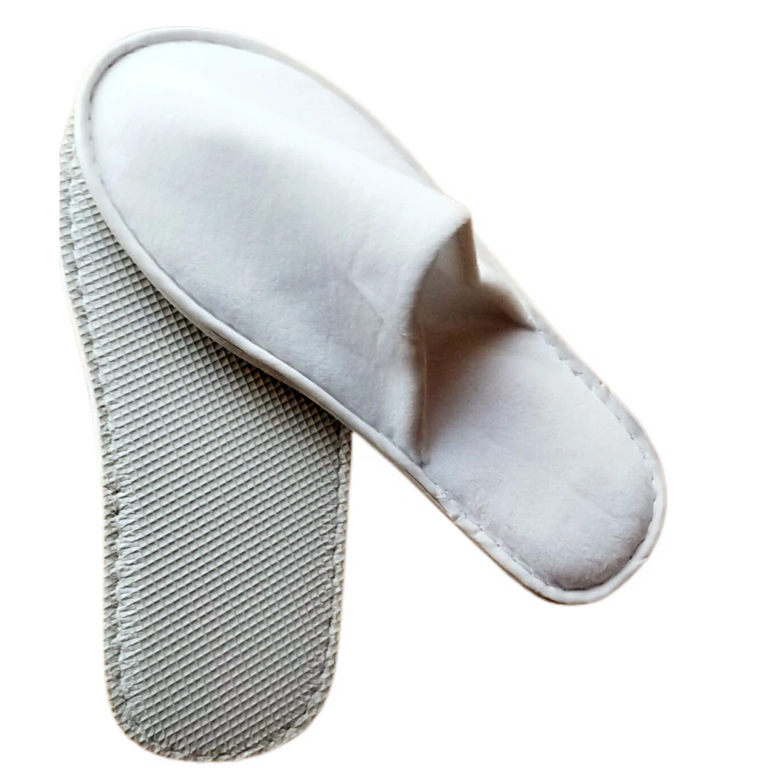 
Low MOQ stock disposable five star velour hotel slipper hotel guest bathroom slipper 