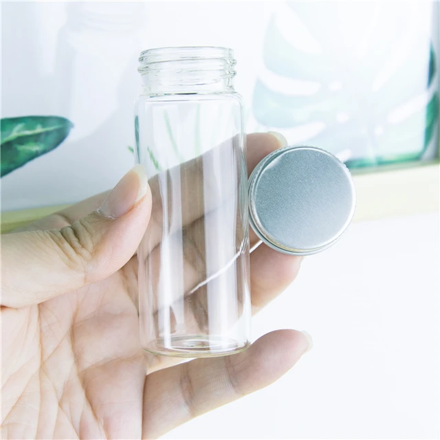 40ml Lovely Bottle with Metal Screw Silver Cap by Wholesale Customizable Messenger Bottles Selectable Size and Free Shipping