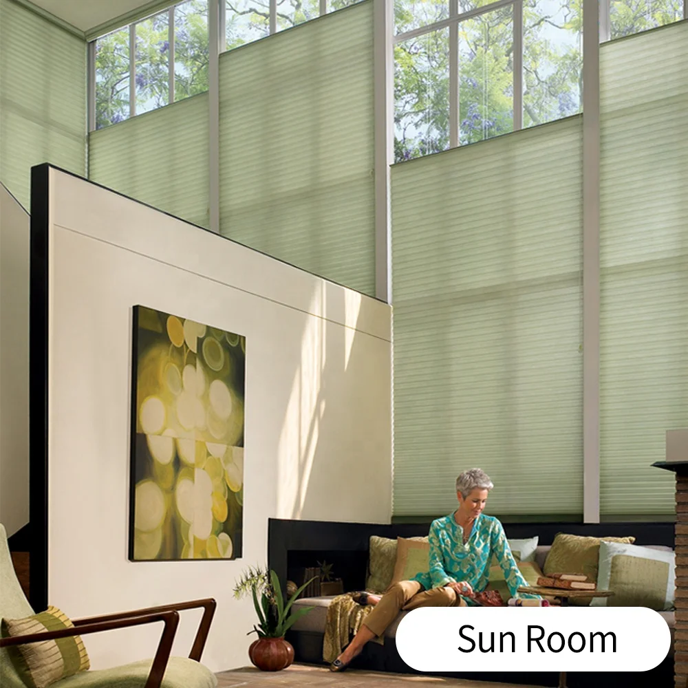 High Quality Wifi Automatic Motorized Electric Smart Cordless Window Curtain Electric Honeycomb Blinds